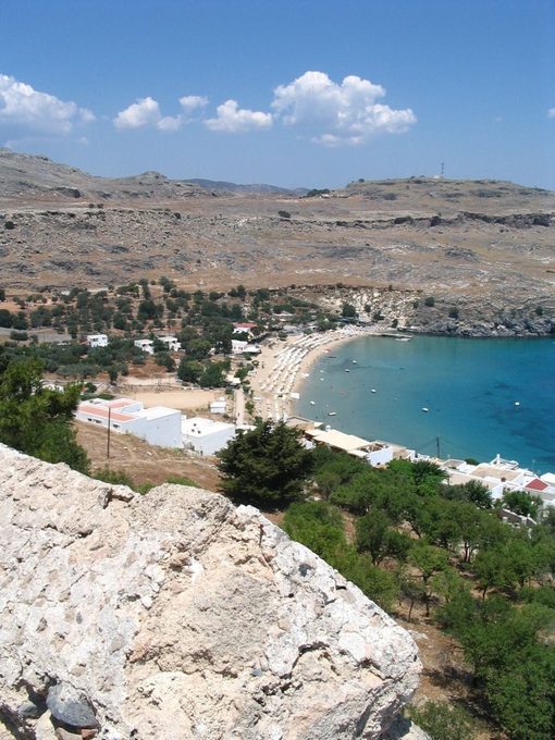 Lindos, Rhodos, pohled shora
